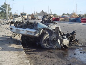 A picture of a bombed car could be a trigger for PTSD