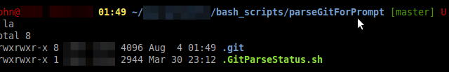 Show Git branch & untracked/modified files in terminal
